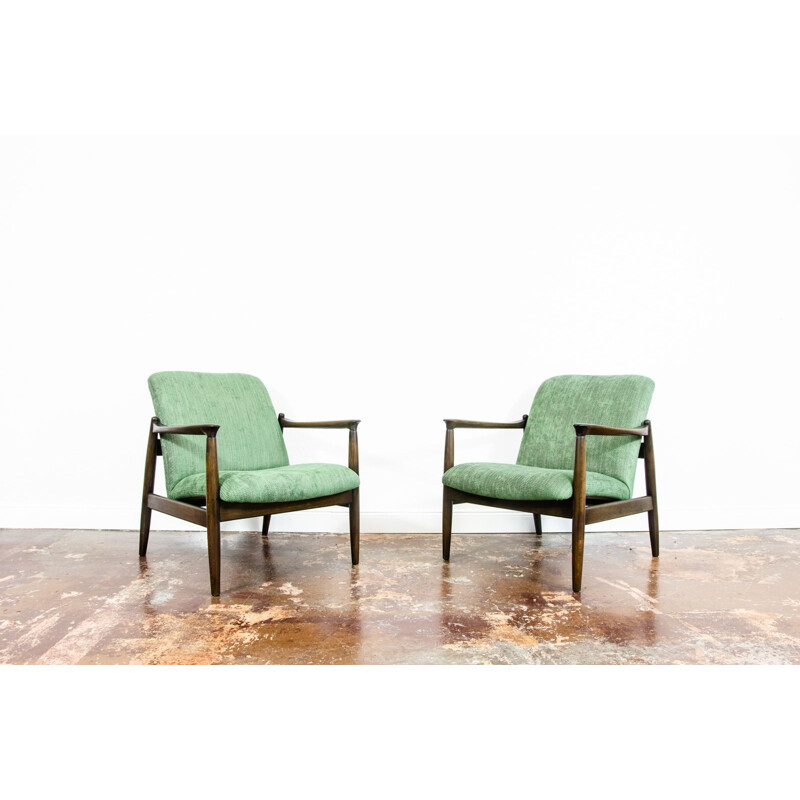 Pair of vintage Gmf-64 armchairs by Edmund Homa, 1960s