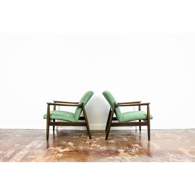 Pair of vintage Gmf-64 armchairs by Edmund Homa, 1960s