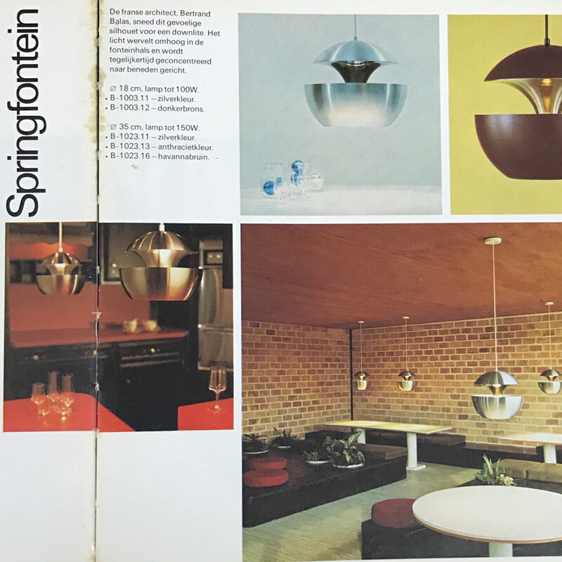 "Fountain" raak pendant lamp, Bertrand BALAS - 1970s