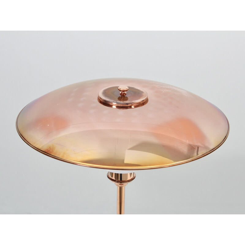 Scandinavian vintage table lamp in copper, 1928s