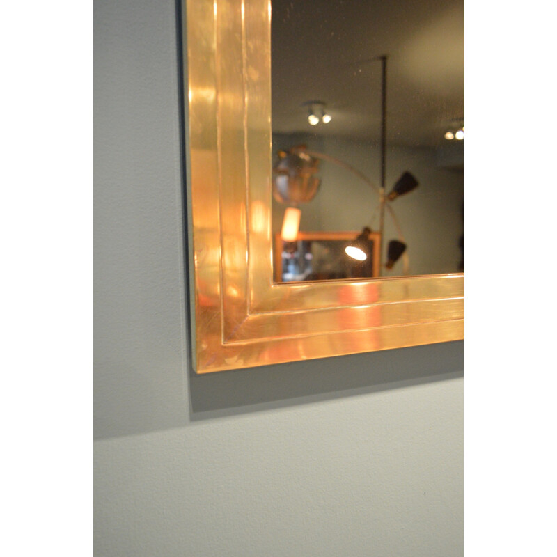 Italian mid-century mirror in brass and glass - 1960s