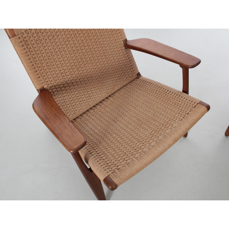 Coppia di poltrone scandinave vintage Ch25 di Hans Wegner per Carl Hansen, 1966