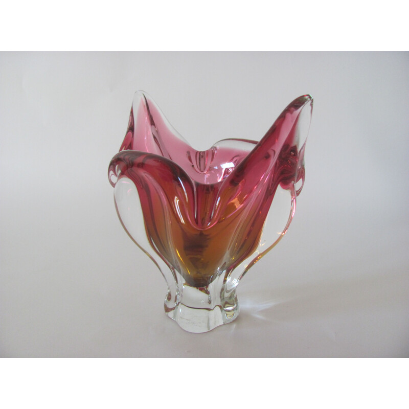 Vase vintage en verre métallurgique par J. Hospodka pour Chribska, Tchécoslovaquie 1960