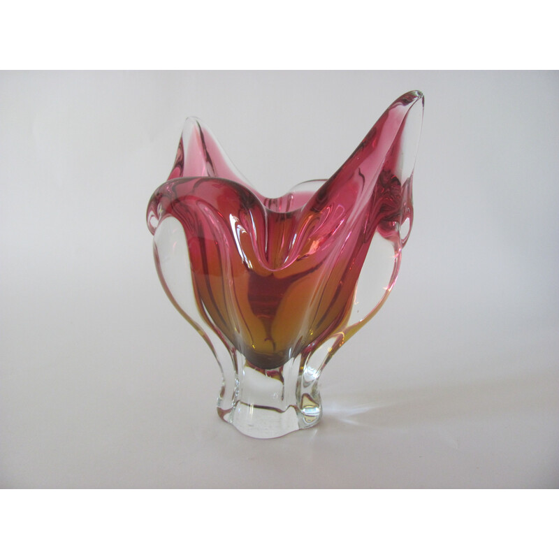 Vase vintage en verre métallurgique par J. Hospodka pour Chribska, Tchécoslovaquie 1960