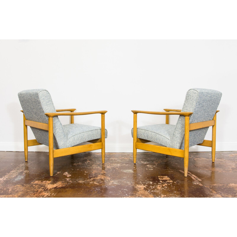 Paar vintage Gfm-142 fauteuils van Edmund Homa, 1960