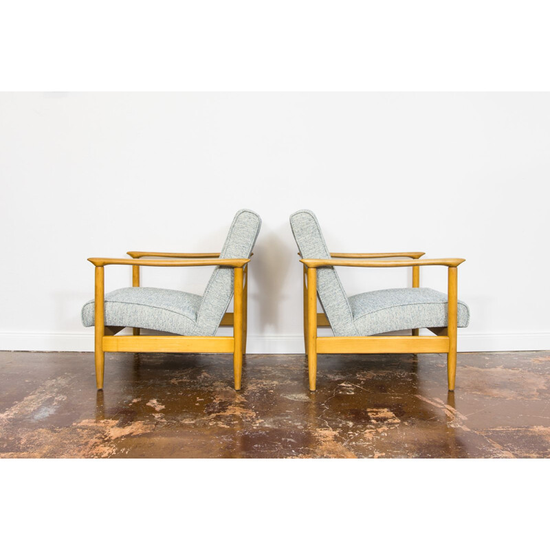 Paar vintage Gfm-142 fauteuils van Edmund Homa, 1960
