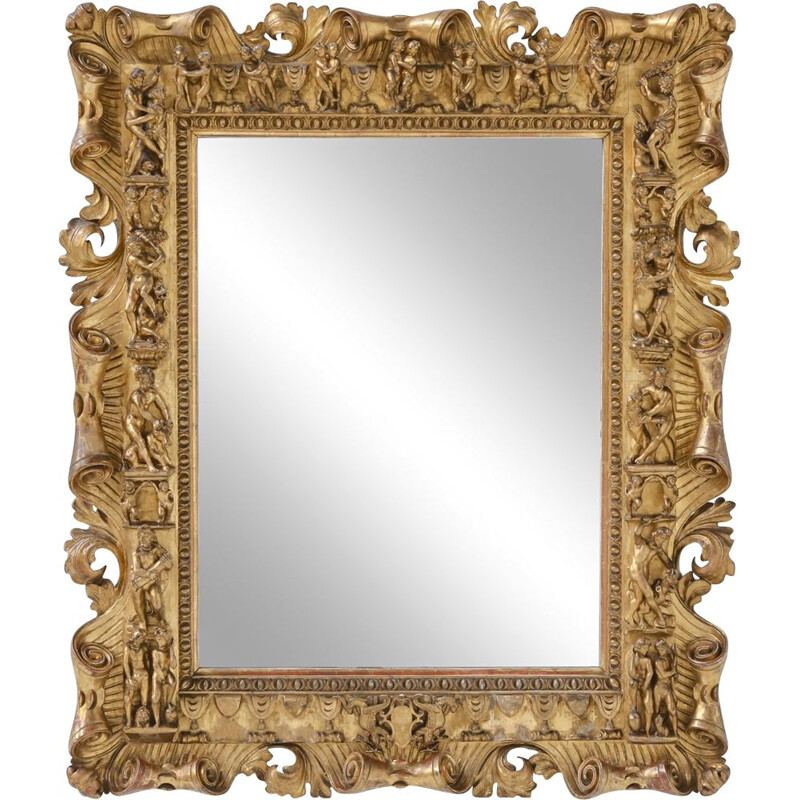 miroir vintage en toile - bois