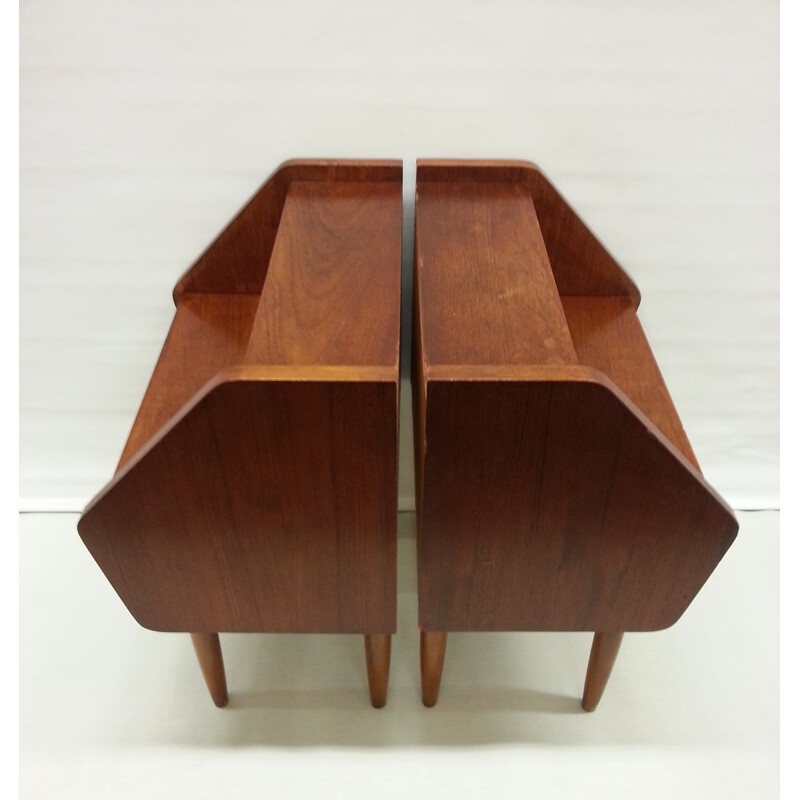 Pair of mid century teak night stands - 1950s