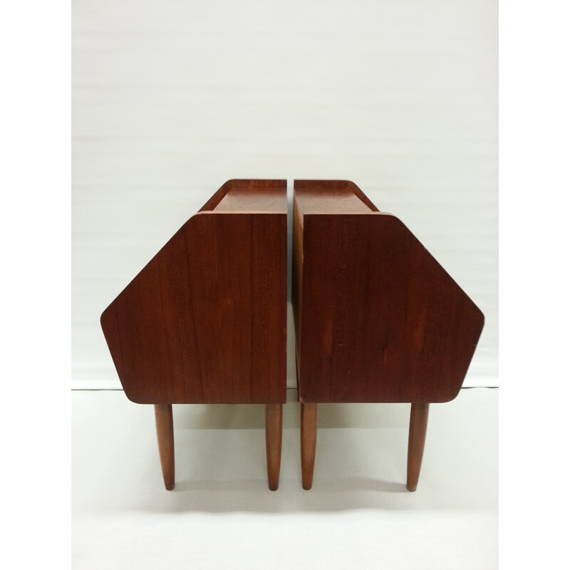 Pair of mid century teak night stands - 1950s