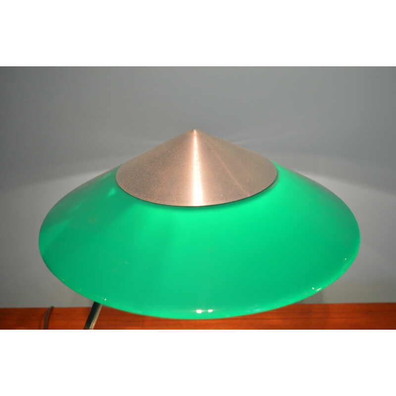 Italian Stilux table lamp in green perspex and marble - 1960s