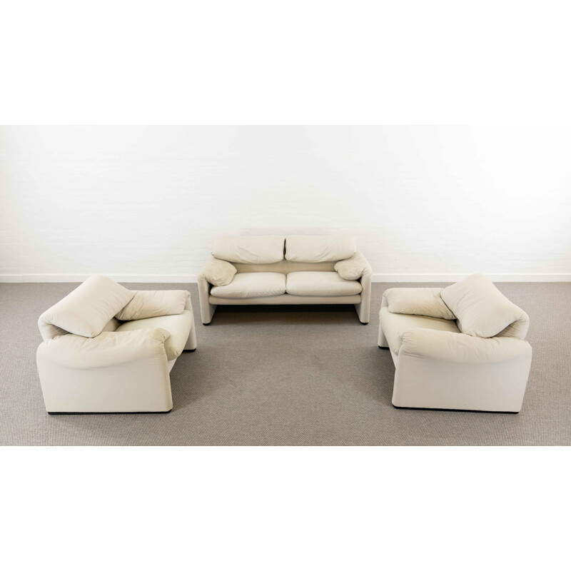 Vintage Maralunga living room set by Vico Magistretti for Cassina, 1973