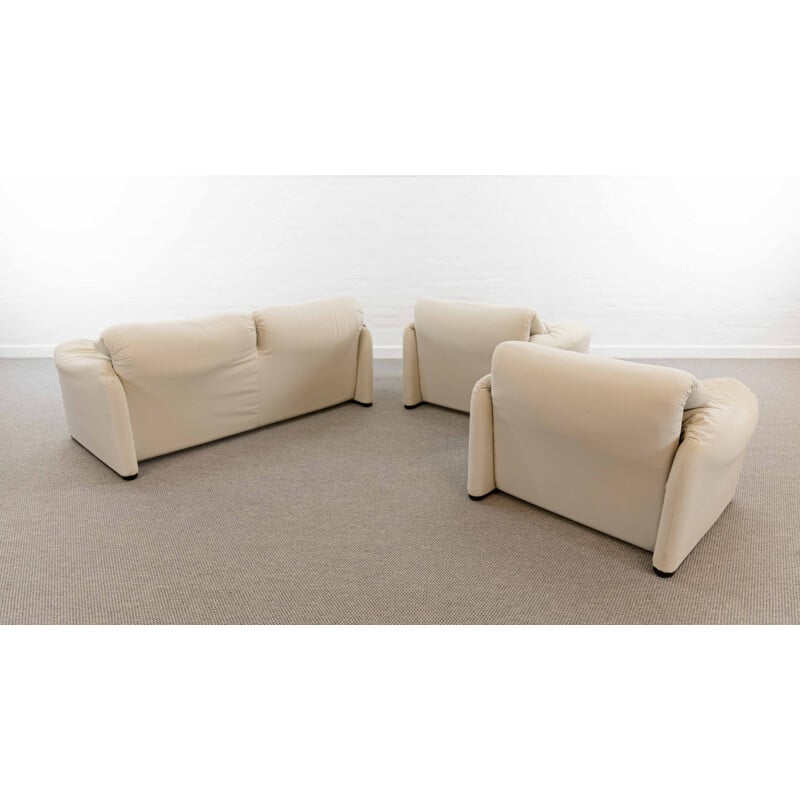 Vintage Maralunga living room set by Vico Magistretti for Cassina, 1973