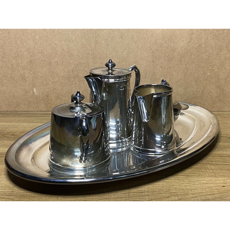 Vintage coffee set in silver plated metal