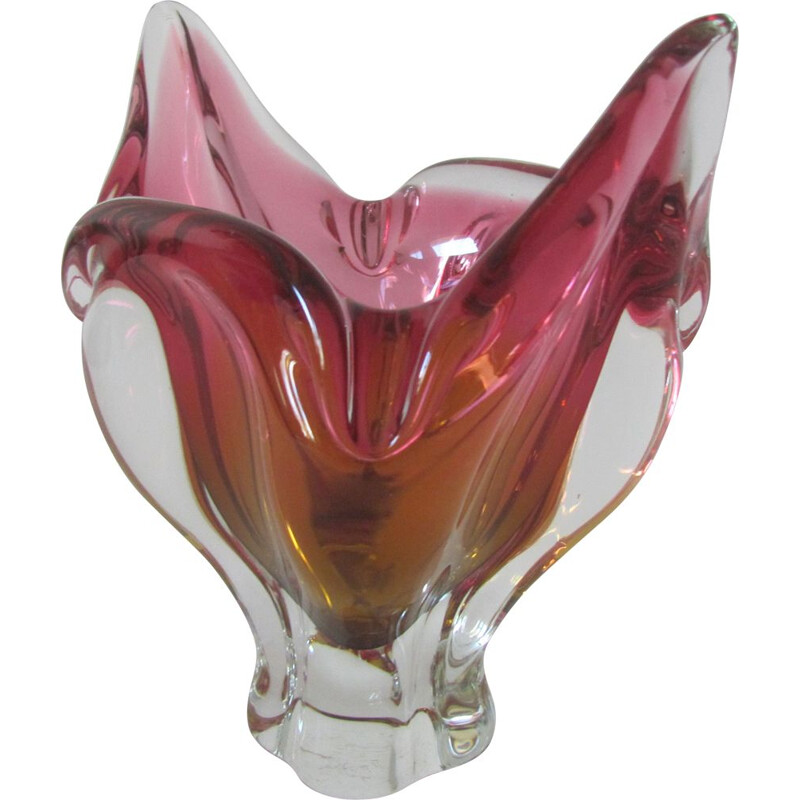 Vase vintage en verre métallurgique par J. Hospodka pour Chribska, Tchécoslovaquie 1960