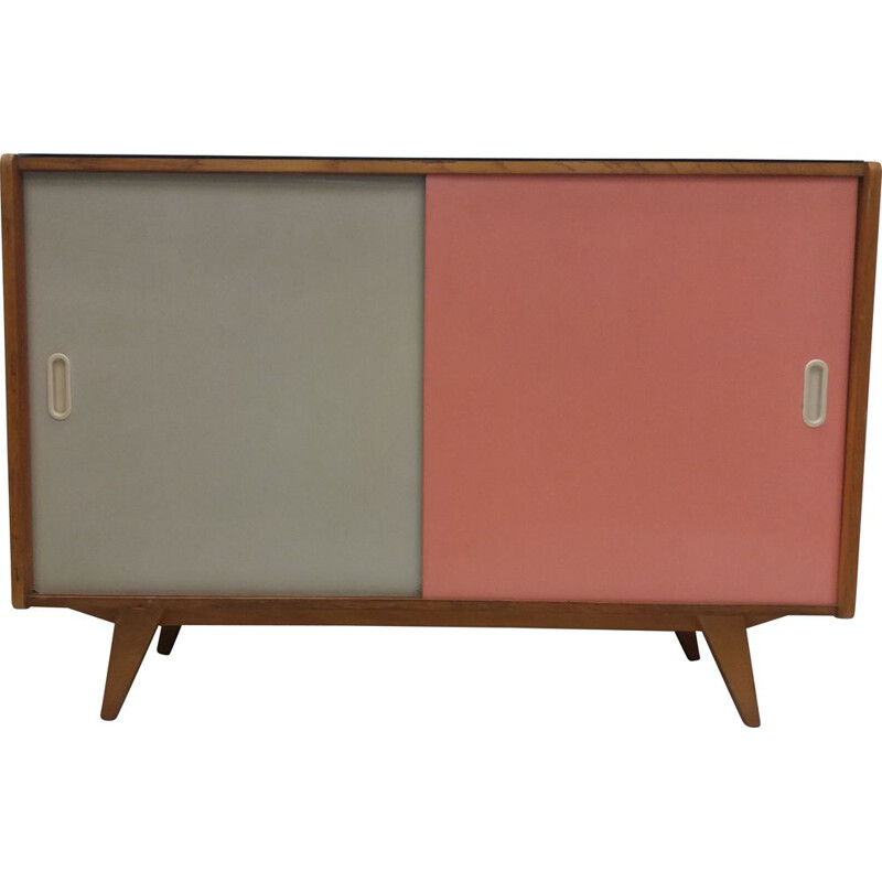 Vintage chest of drawers with sliding doors by Jiroutek for Interior Prague, Czechoslovakia 1960