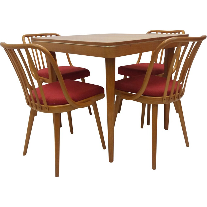 Vintage dining set by Antonín Šuman for Fa Jiton and Ton, Czechoslovakia 1960