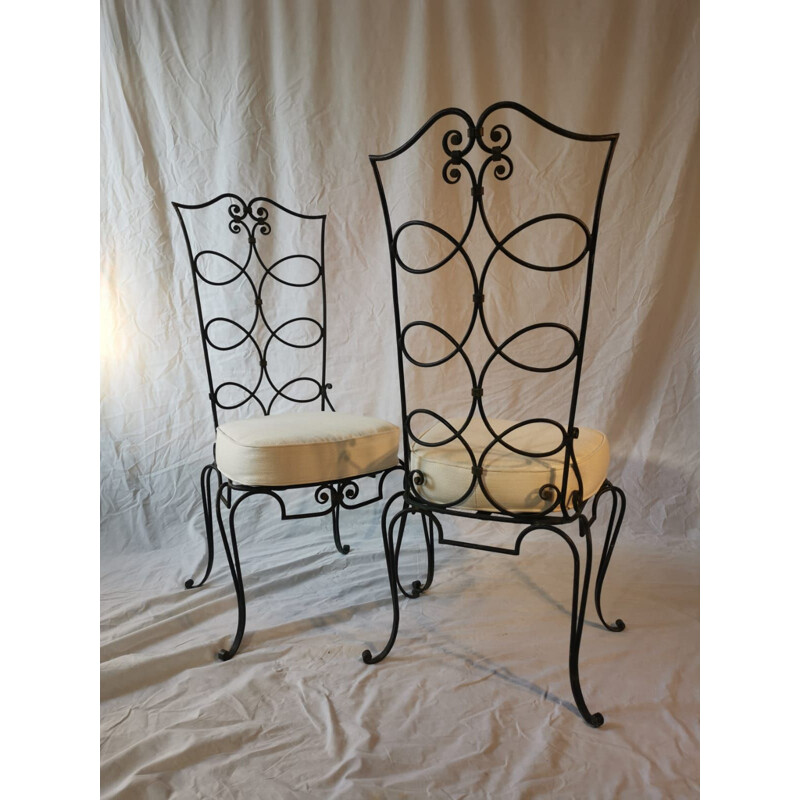Ein Paar Vintage-Stühle aus Schmiedeeisen von René Prou, 1950
