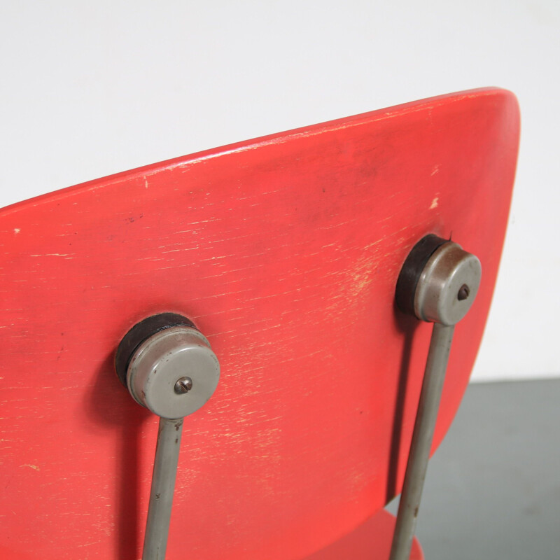 Vintage-Beistellstuhl von Wim Rietveld für Gispen, Niederlande 1950
