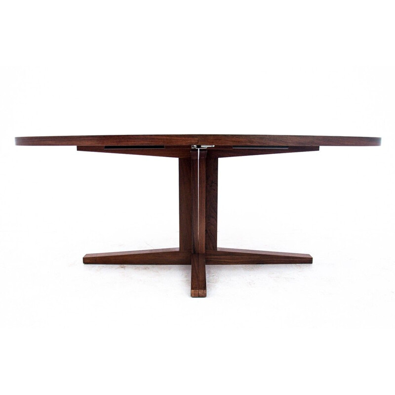 Rosewood vintage oval dining table by John Mortensen for Heltborg Møbler, 1960s