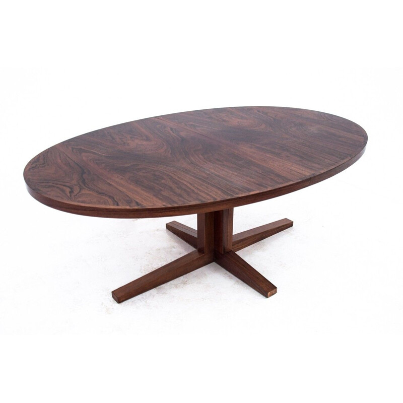 Rosewood vintage oval dining table by John Mortensen for Heltborg Møbler, 1960s