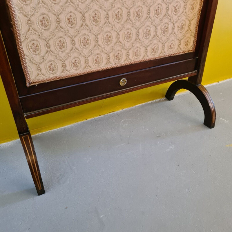 Ecrã de lareira em mogno inglês Vintage