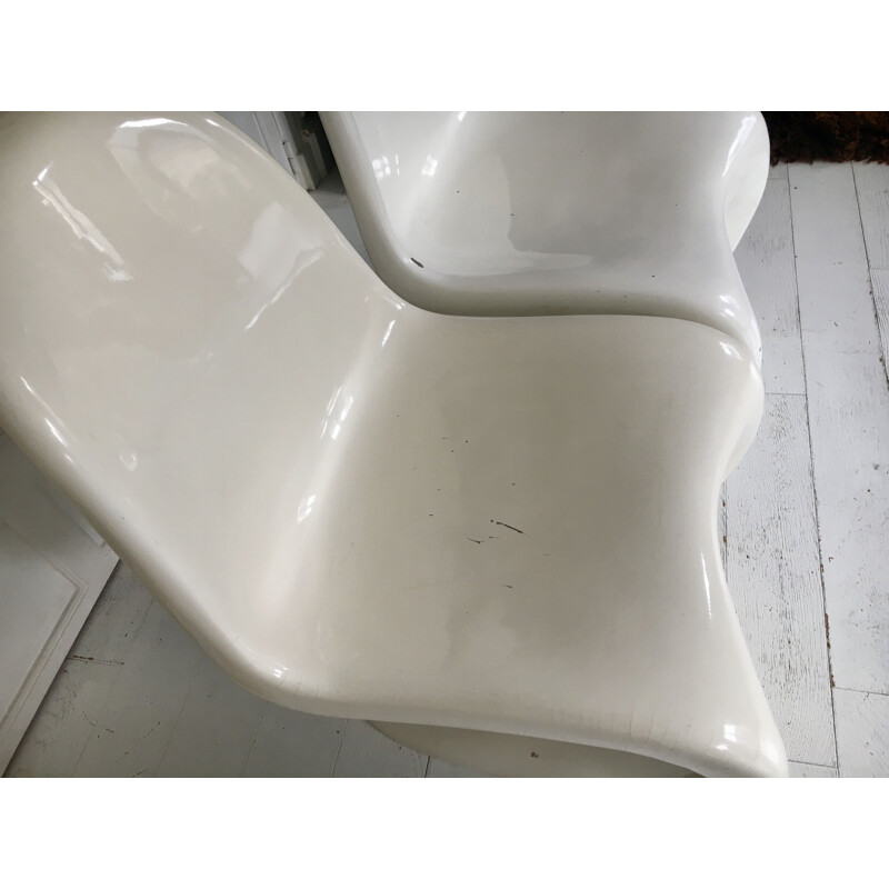 Pareja de sillas S vintage de fibra de vidrio de Verner Panton, 1967