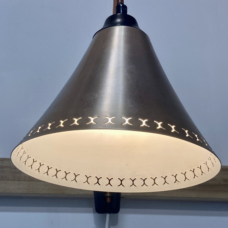 Scandinavian vintage metal wall lamp, 1950