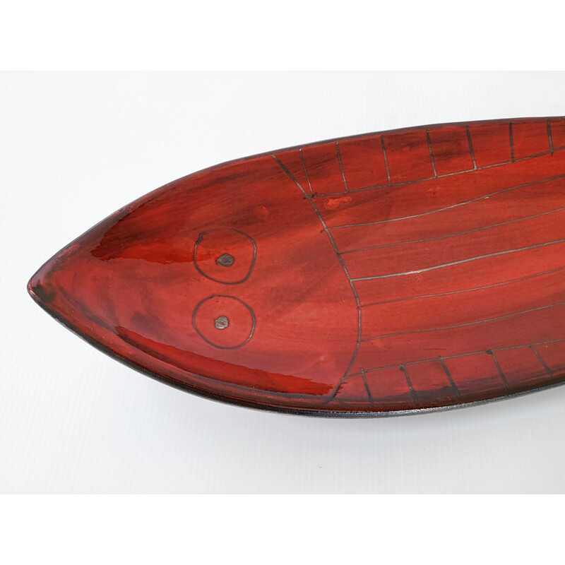 Vintage red dish, 1950