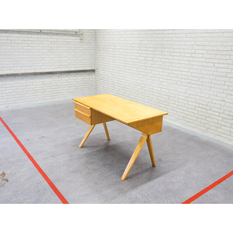 Dutch Pastoe "EB02" writing desk in birch, Cees BRAAKMAN - 1950s