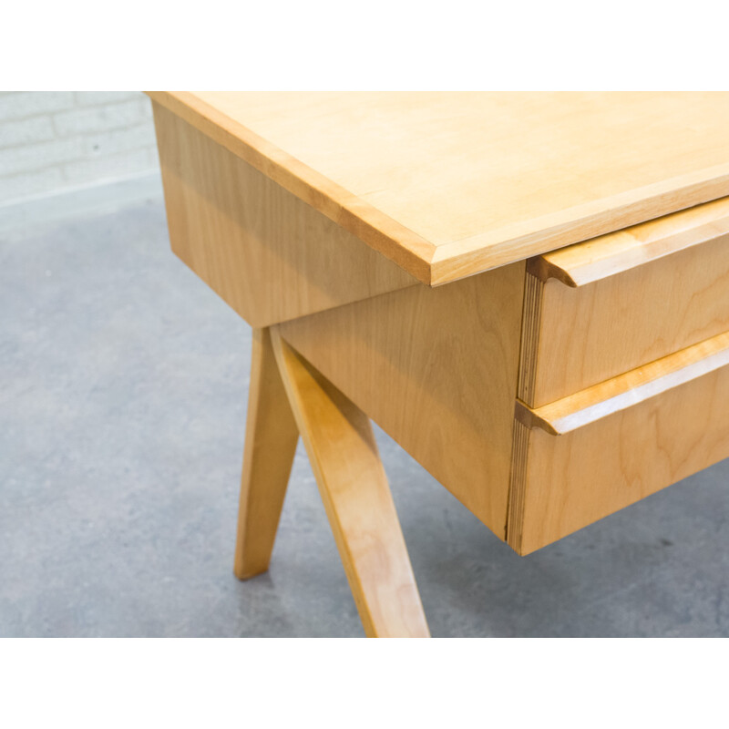 Dutch Pastoe "EB02" writing desk in birch, Cees BRAAKMAN - 1950s