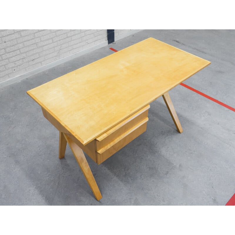 Dutch Pastoe "EB02" writing desk in birch, Cees BRAAKMAN - 1950s