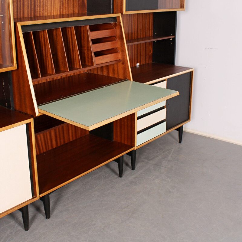 Mueble alto vintage de madera teñida, 1960