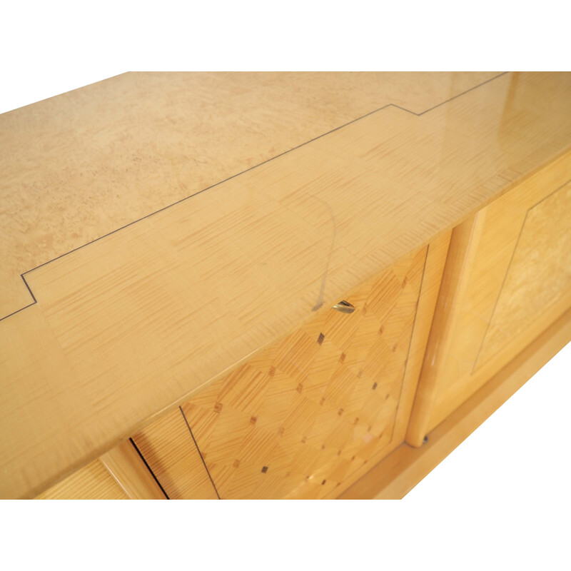 Vintage sideboard in varnished lemon wood, 1940s