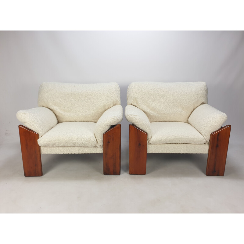 Pair of vintage armchairs by Mario Marenco for Mobil Girgi, Italy 1970s