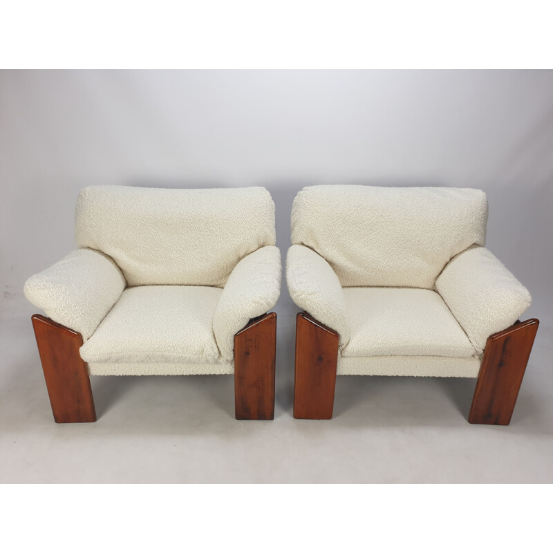 Pair of vintage armchairs by Mario Marenco for Mobil Girgi, Italy 1970s