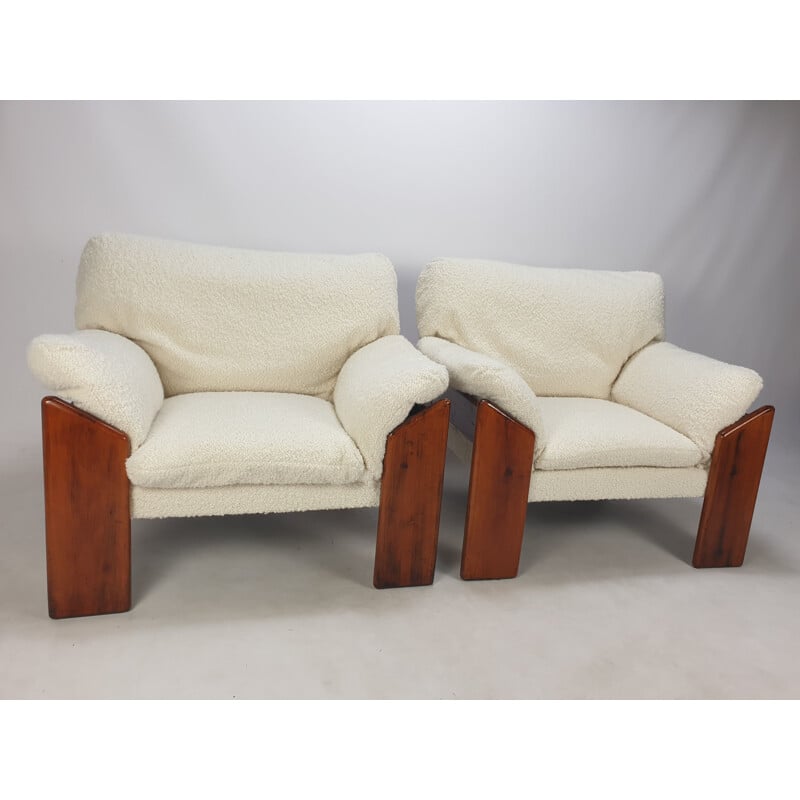 Pair of vintage armchairs by Mario Marenco for Mobil Girgi, Italy 1970s