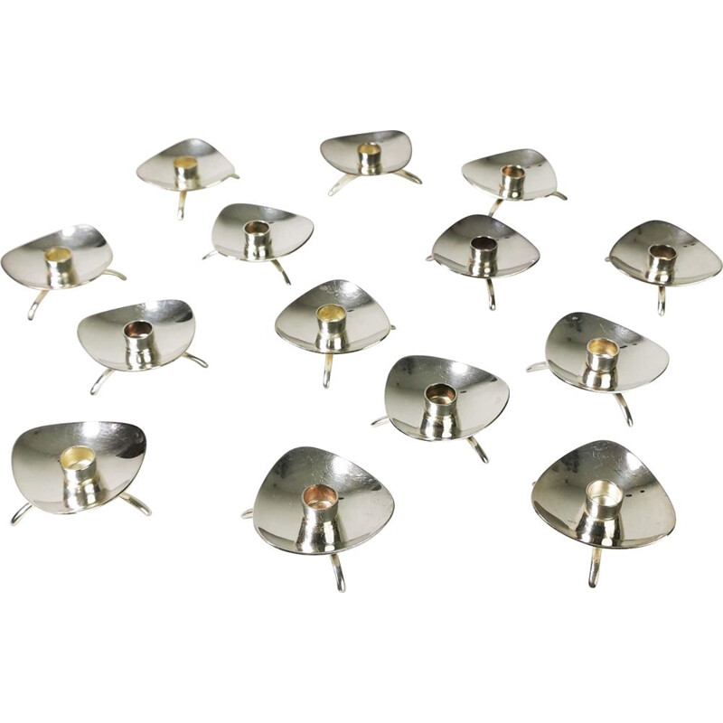 Ensemble de 14 chandeliers en métal vintage par Atla, Danemark années 1960
