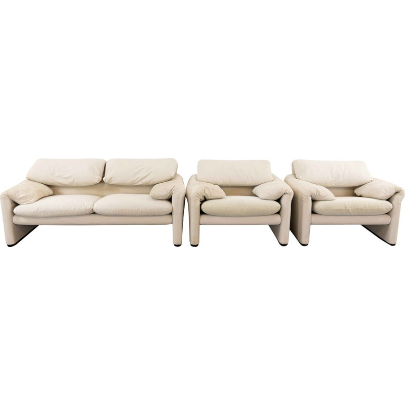 Vintage Maralunga living room set by Vico Magistretti for Cassina, 1973