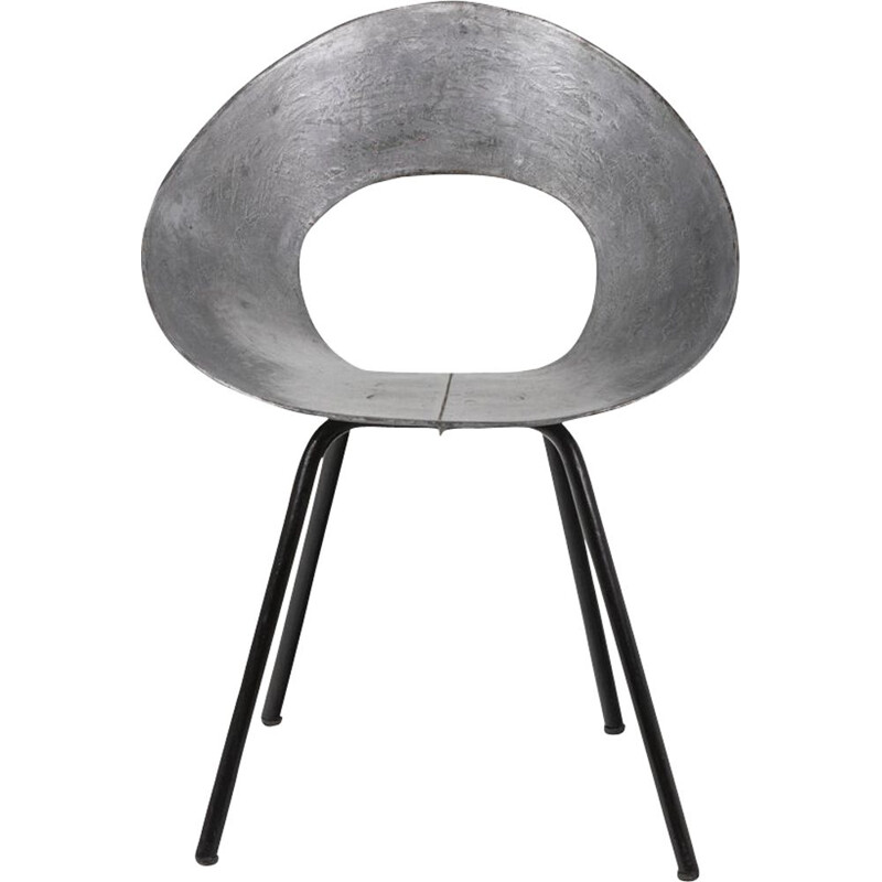 132U cadeira de metal vintage de Donald Knorr para a Knoll, 1950