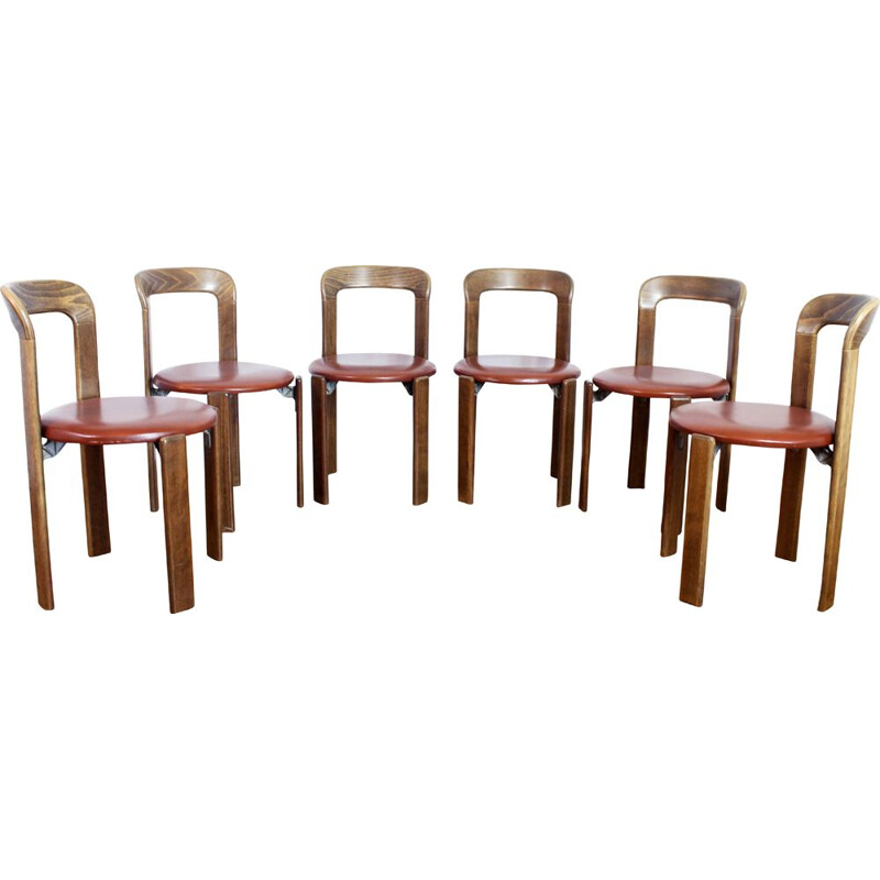 Set of 6 vintage chairs by Bruno Rey for Dietiker, 1970