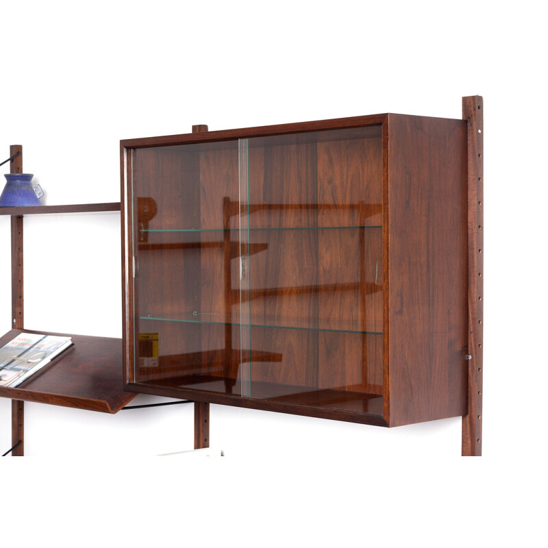 Vintage rosewood wall unit by Poul Cadovius for Cado, Denmark 1960s