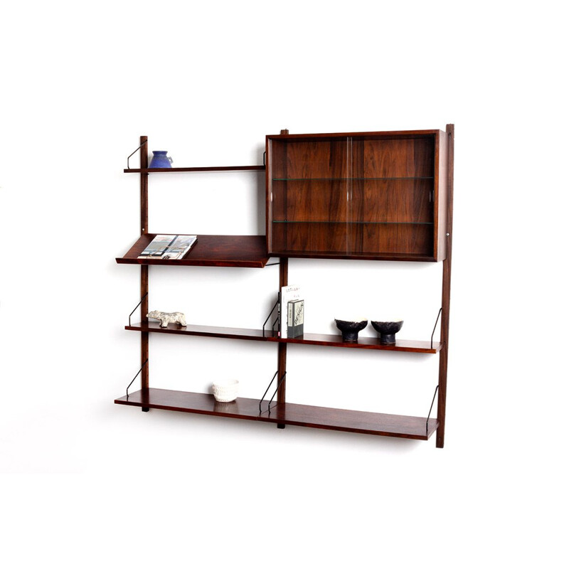 Vintage rosewood wall unit by Poul Cadovius for Cado, Denmark 1960s
