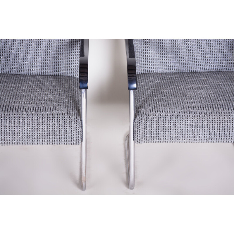 Pair of vintage grey armchairs by Anton Lorenz for Mucke Melder, 1930s