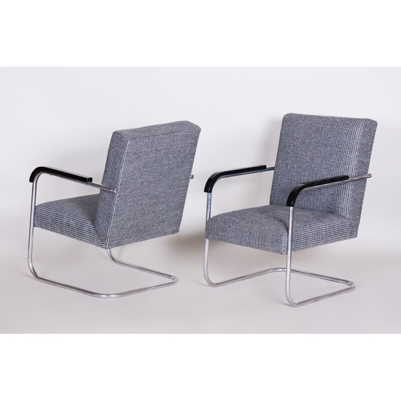 Pair of vintage grey armchairs by Anton Lorenz for Mucke Melder, 1930s