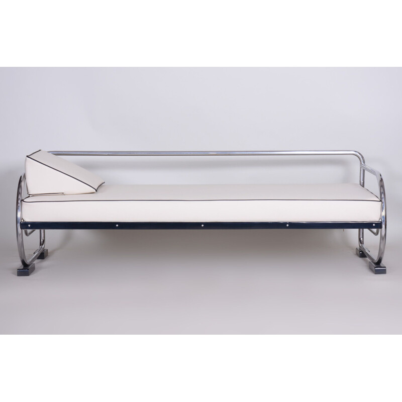 Vintage white leather sofa by Slezak Factories, 1930s