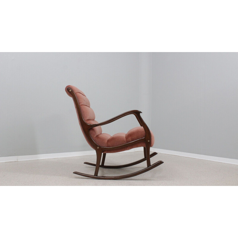 Chaise à bascule vintage par Ezio Longhi pour Elam, 1950