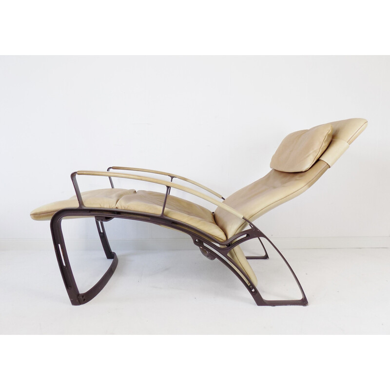 Vintage Ip84S leather armchair by Ferdinand A. Porsche for Interprofil