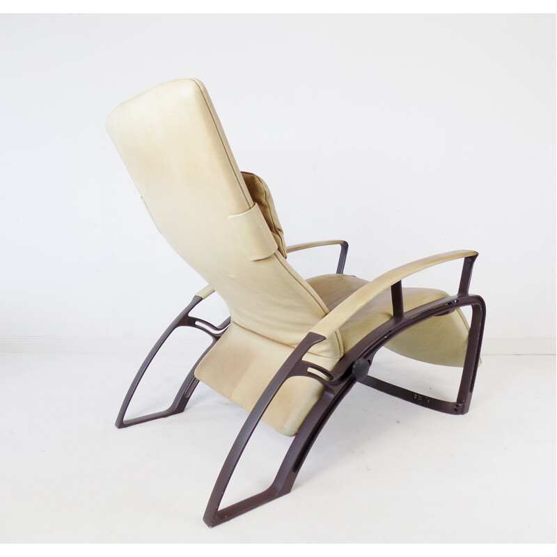 Vintage Ip84S leather armchair by Ferdinand A. Porsche for Interprofil