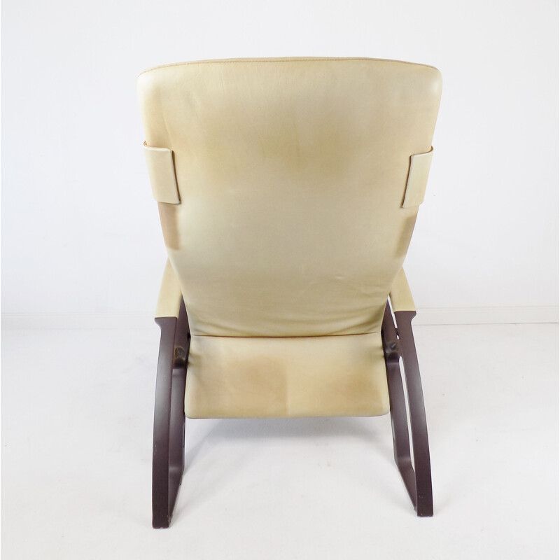 Vintage Ip84S leather armchair by Ferdinand A. Porsche for Interprofil