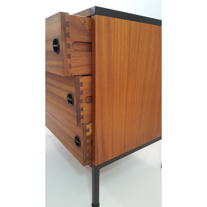 Chest of drawers in mahogany and metal, ARP (Motte, Mortier, Guariche) - 1960s